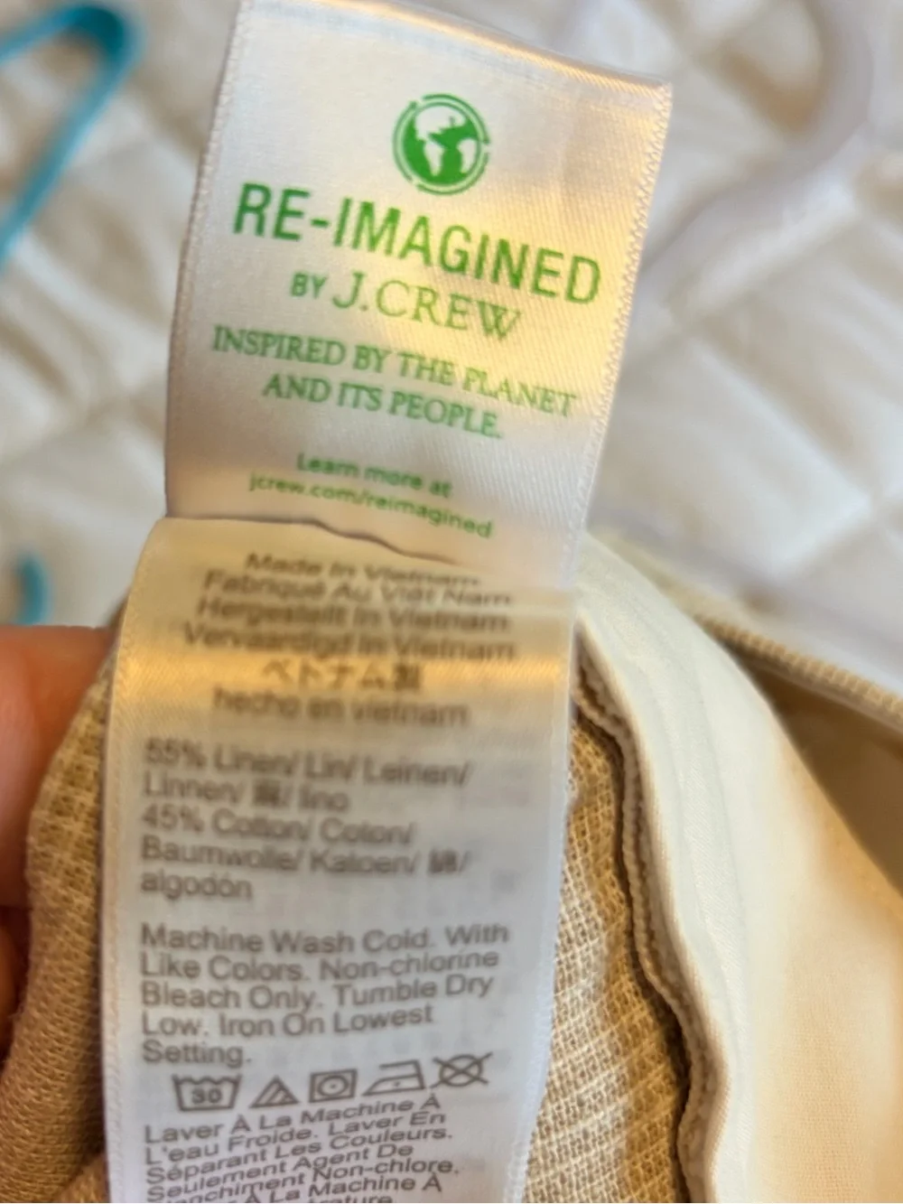 J. Crew Men's Light Beige Linen Cotton Pants - Straight Fit 31x32